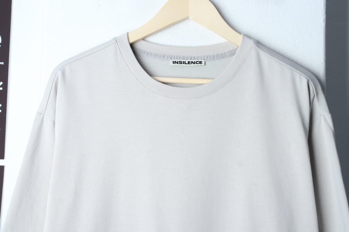 (L-2XL) 인사일런스 반팔 티셔츠 오버핏 베이지 무지-H32821 상품이미지3