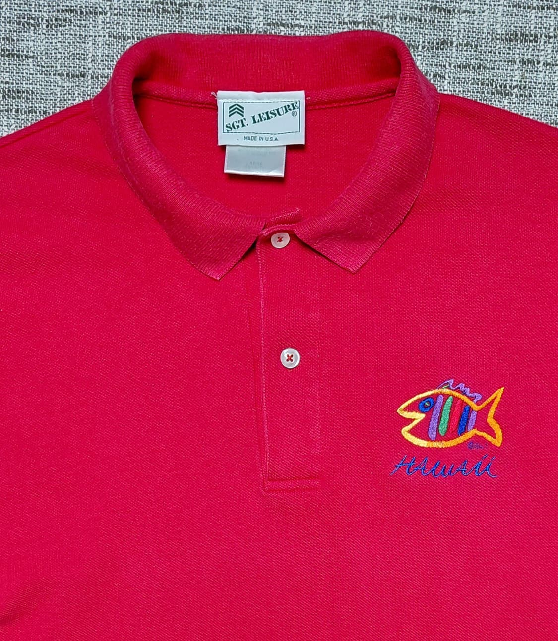 [L] 90s SGT. LEISURE 자수 카라티 Made in USA 상품이미지1