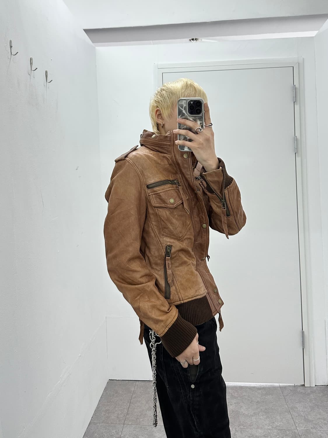 House of Blues sheepskin leather stud bl 상품이미지4