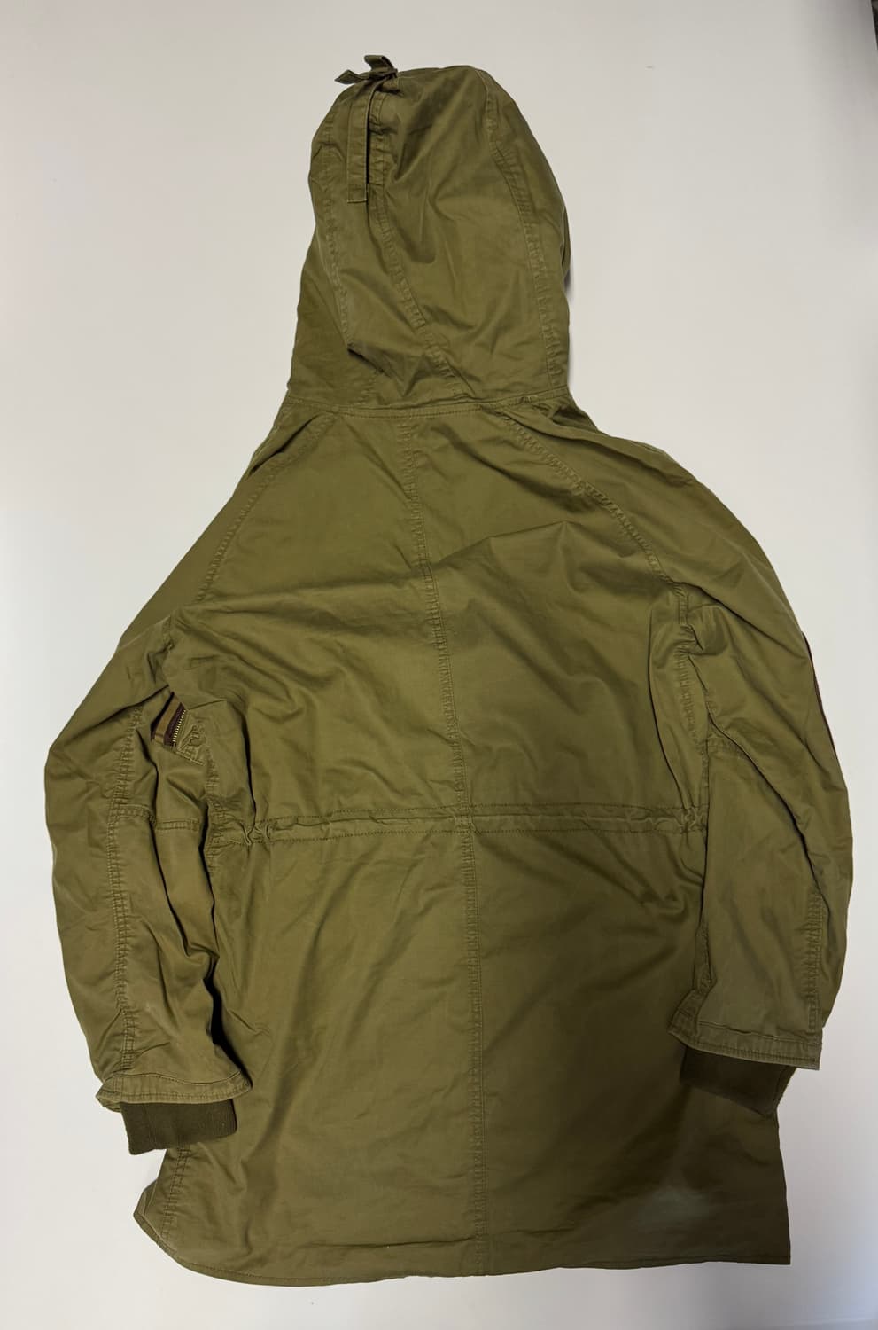 공용!! 카이아크만 소가죽 암패치 후드 야상 점퍼 XL 상품이미지2