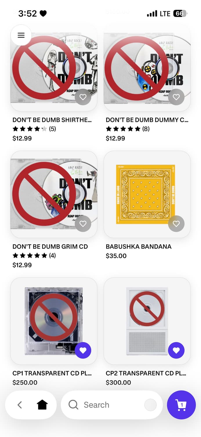 A$AP ROCKY - Don’t Be Dumb MD 머천 공구~1/31 상품이미지3