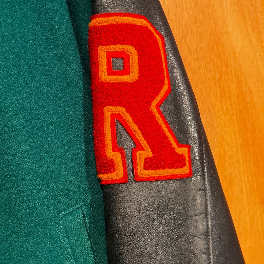 리복 90s 카우레더 바시티 자켓 M 105 캐나다제 상품이미지5