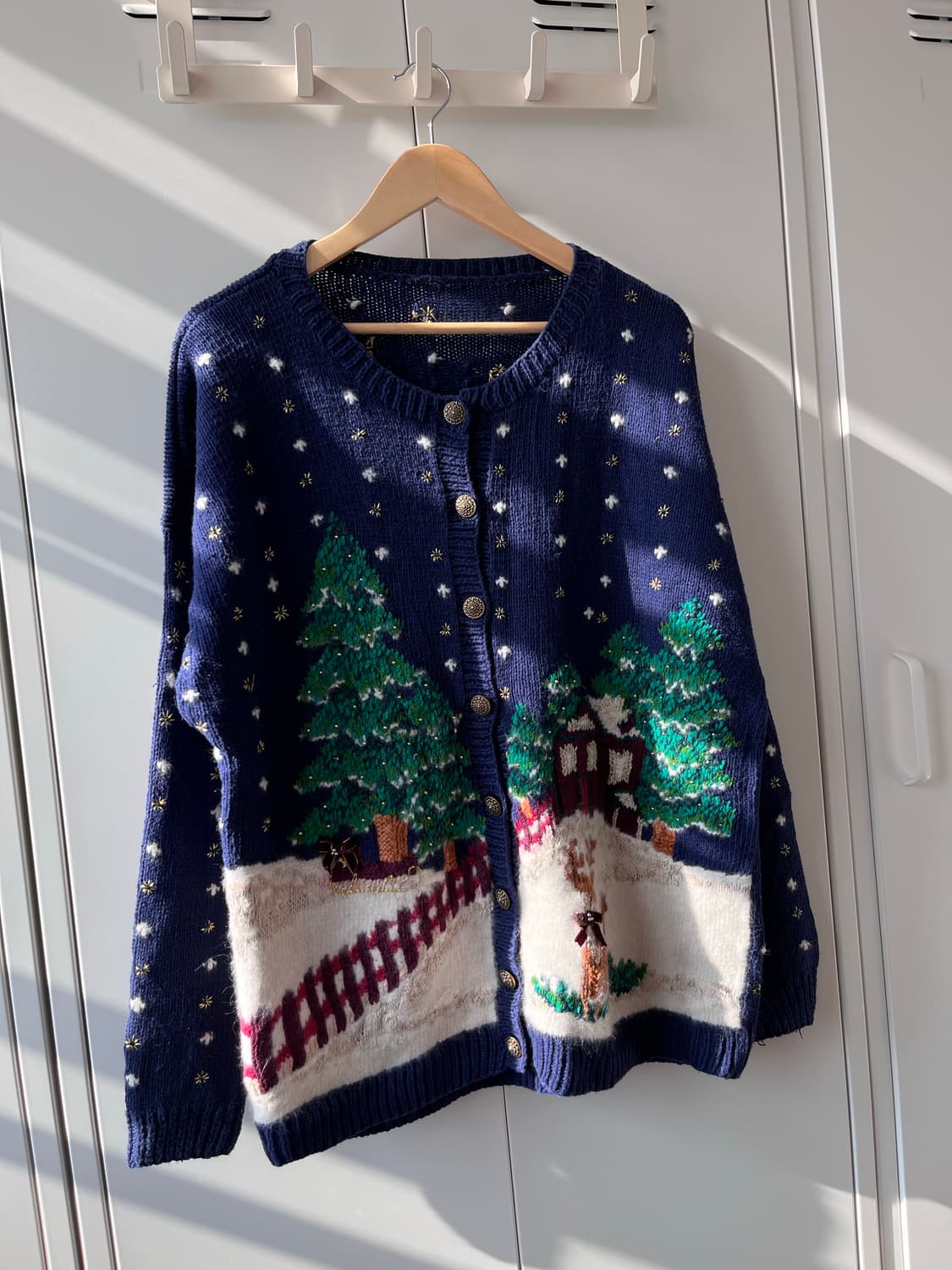 Northern treasures 크리스마스 겨울 풍경 니트 가디건 상품이미지3