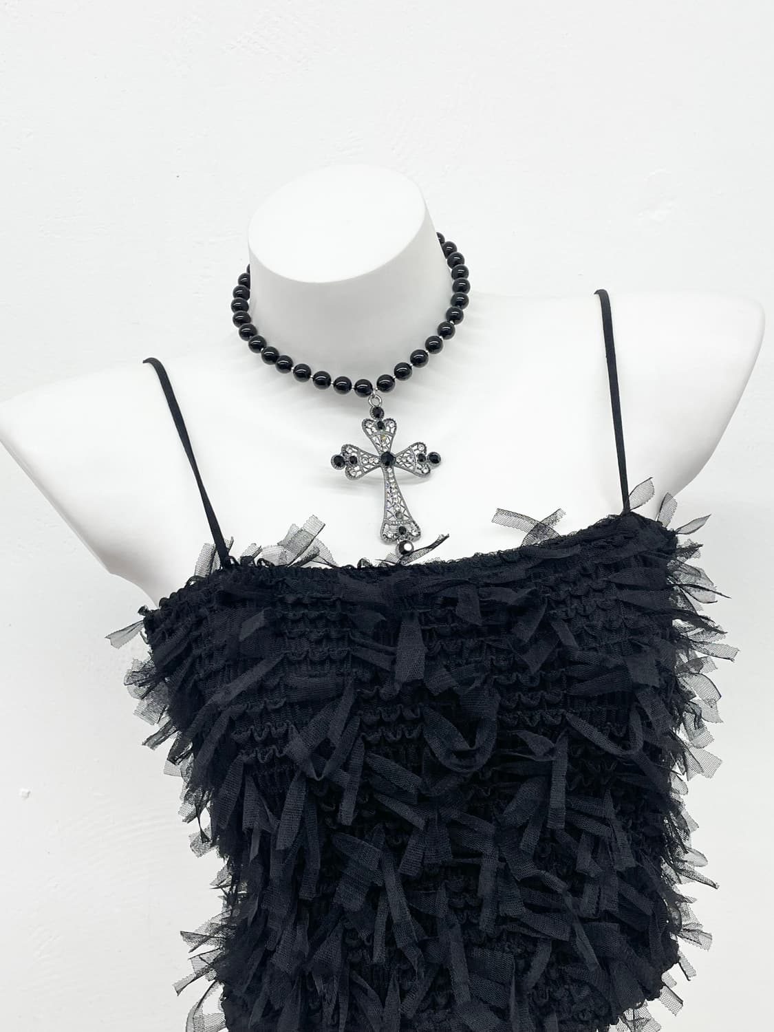 블랙 그런지 디테일 탑 상품이미지2