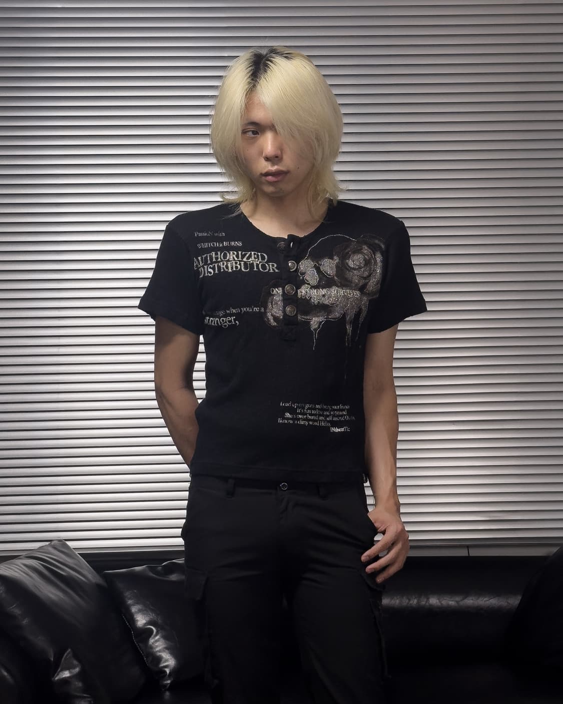 {In The Attic} Skull Rose Ribbed Tee  상품이미지1