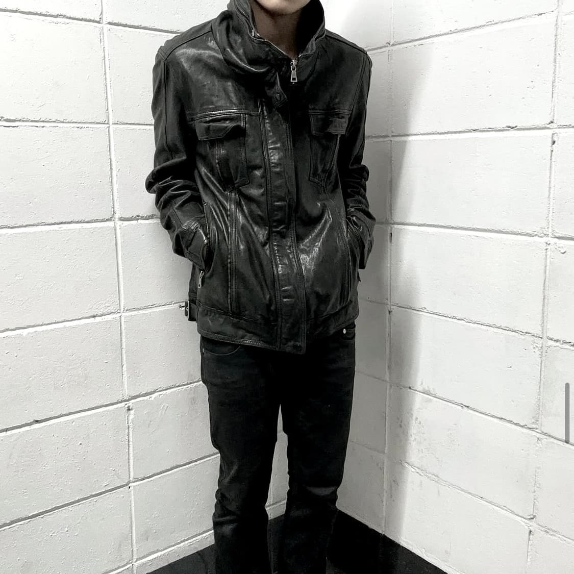highneck sheepskin leather jacket 상품이미지1