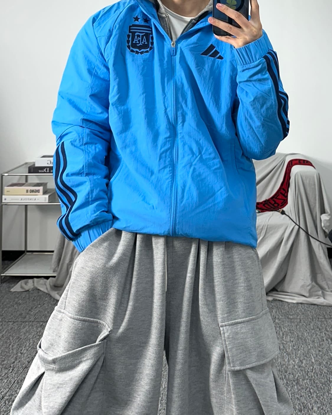 아디다스 21-22 아르헨티나 바람막이 새제품 M 상품이미지3