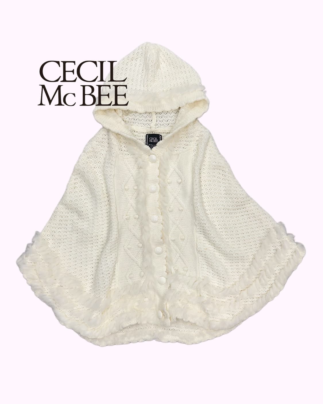 CECIL MCBEE white fur hood cape 상품이미지1