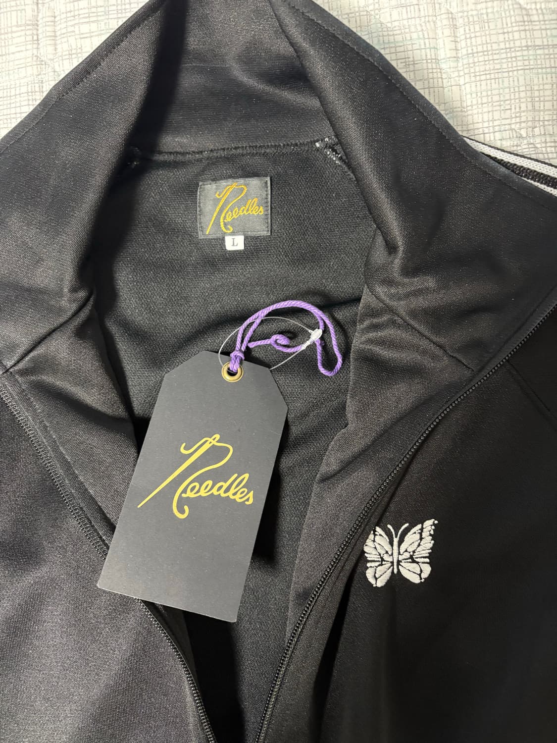 니들스 트랙자켓 폴리스무스 블랙 화이트 (L) 상품이미지4