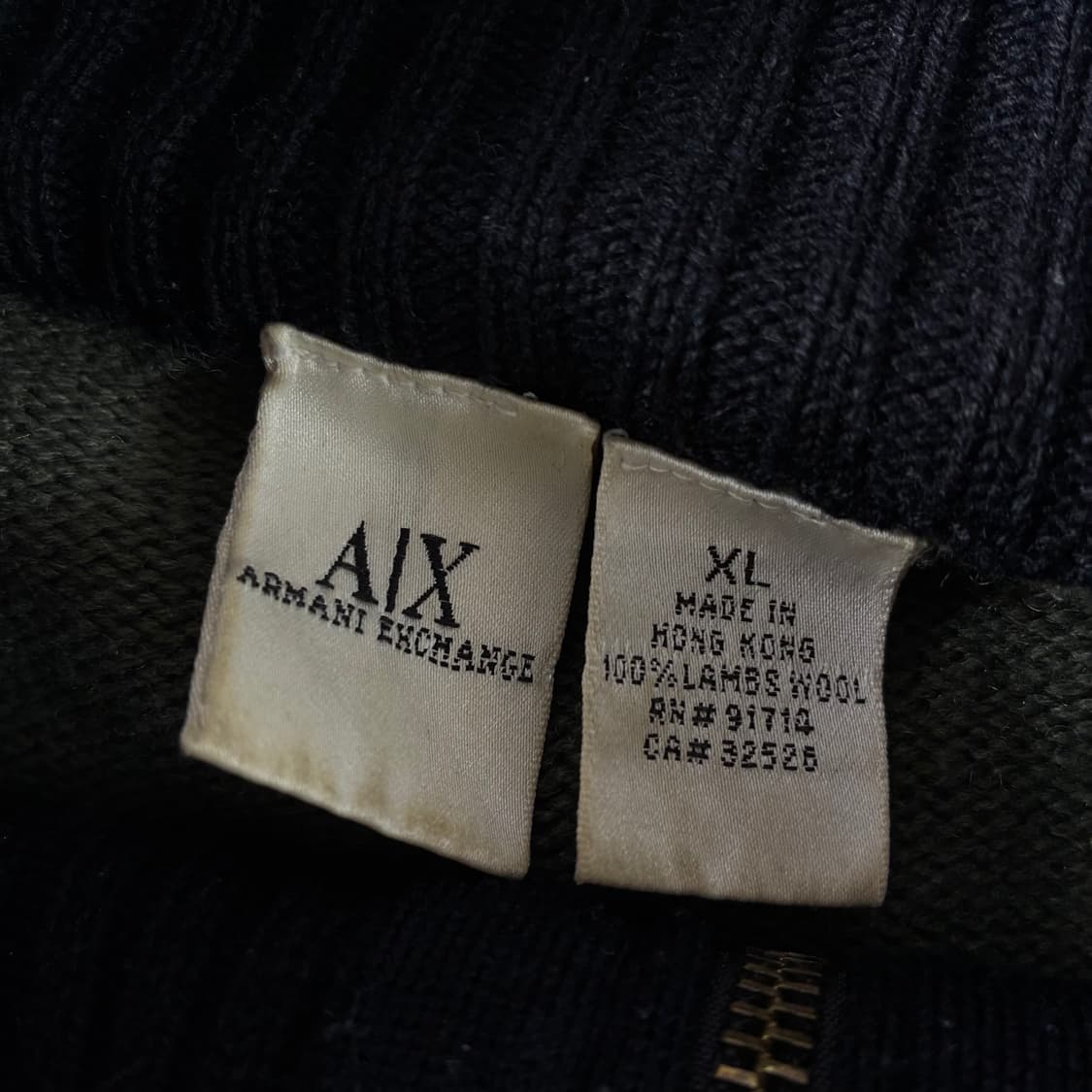 Armani Exchange 알마니 엑스체인지 램스울 카키배색 니트 집업 상품이미지6