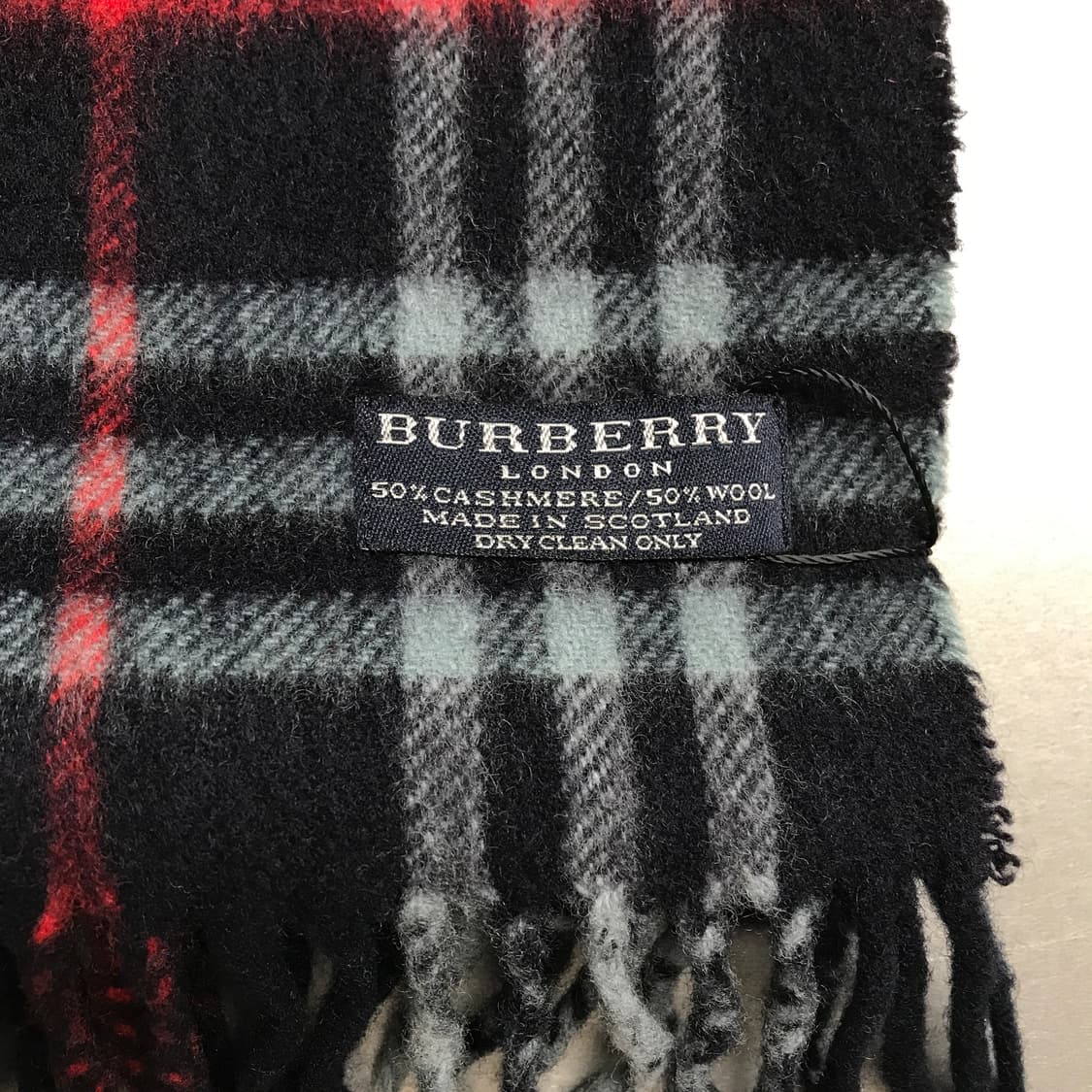 버버리 정품 캐시미어/울 머플러 네이비 상품이미지4