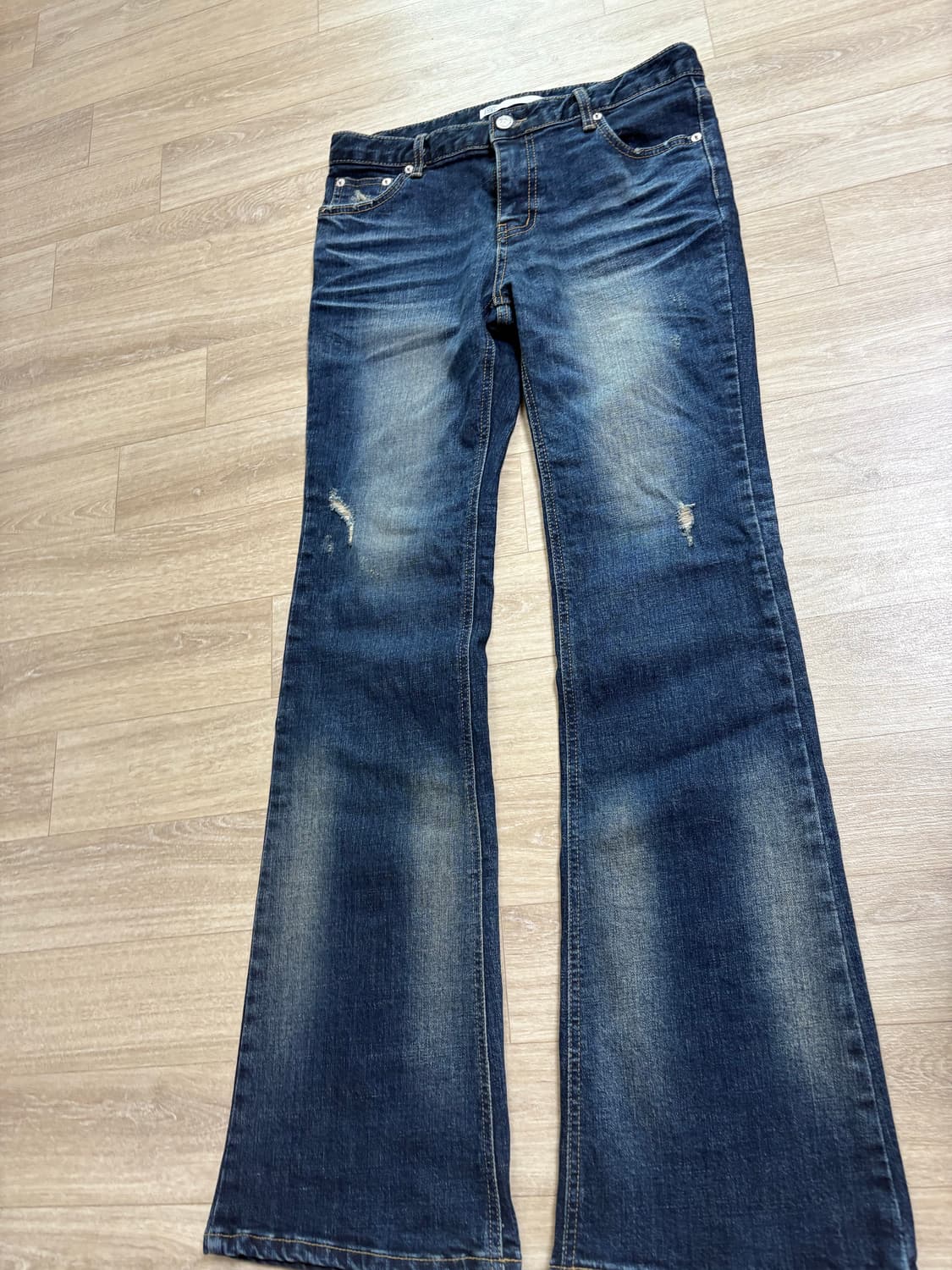 보헤미안서울 블루워싱 부츠컷 데님L (새상품) 상품이미지8