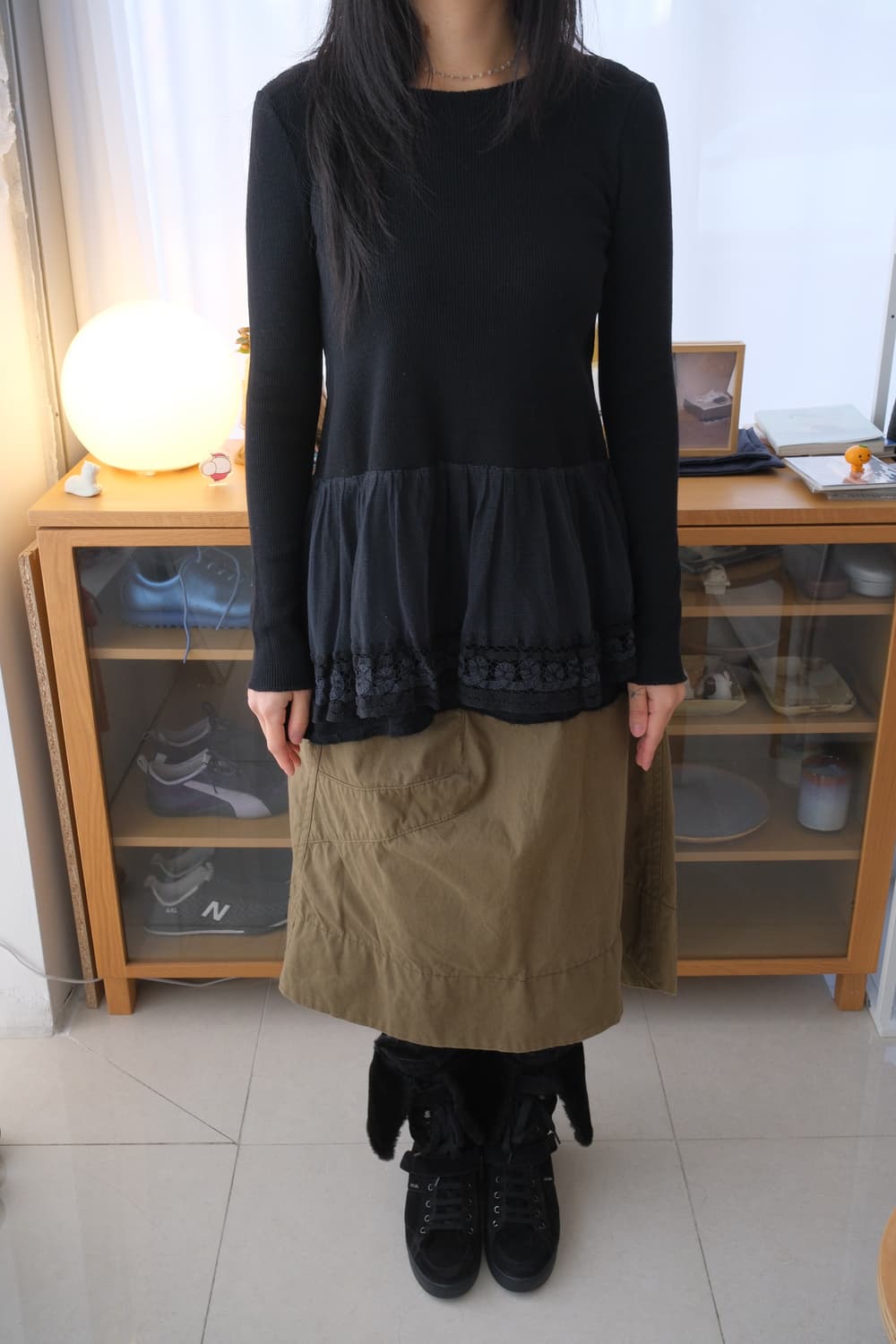 93s Frill lace ribbed top 상품이미지2