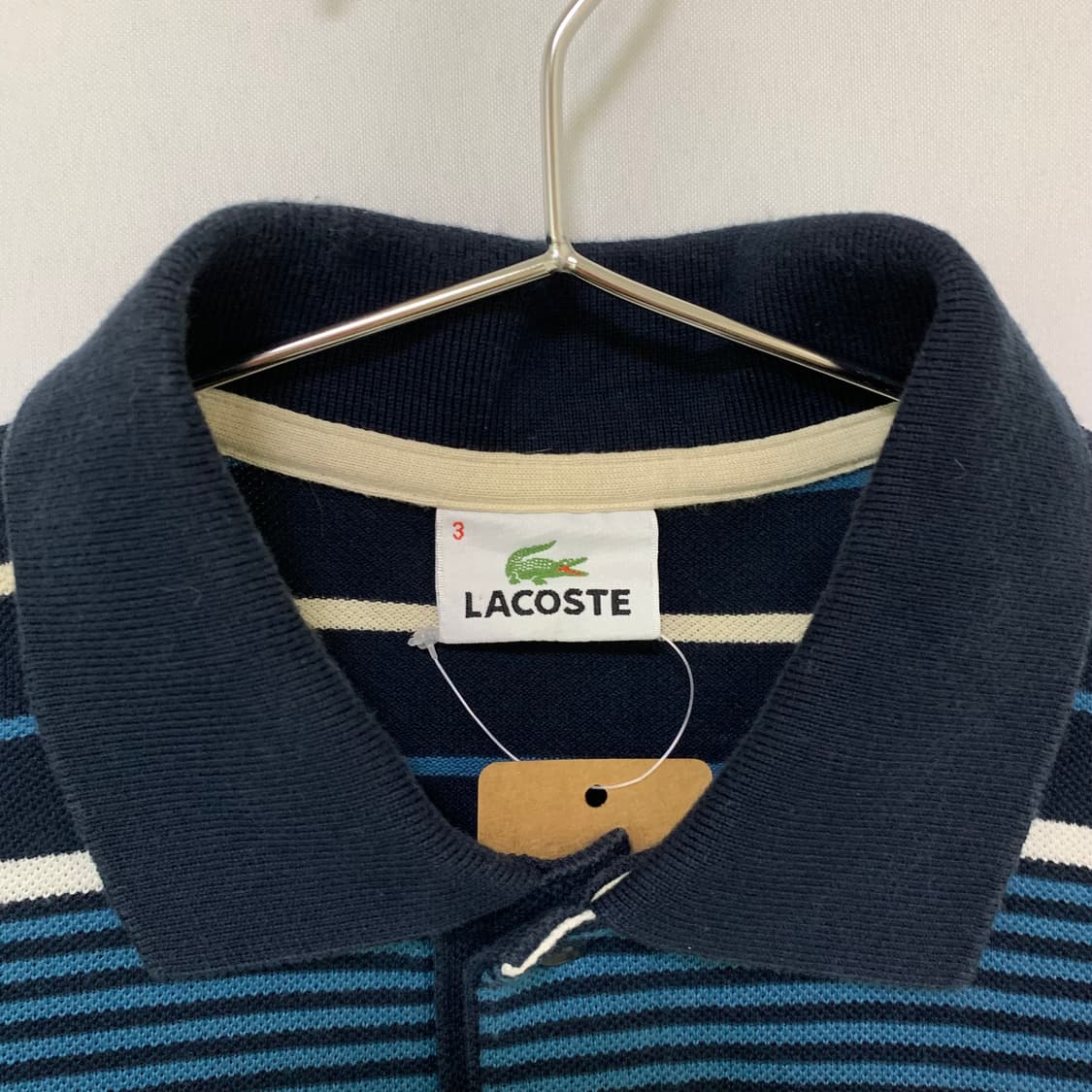 라코스테 스트라이프 반팔 카라티셔츠 폴로티 남녀공용 상품이미지4