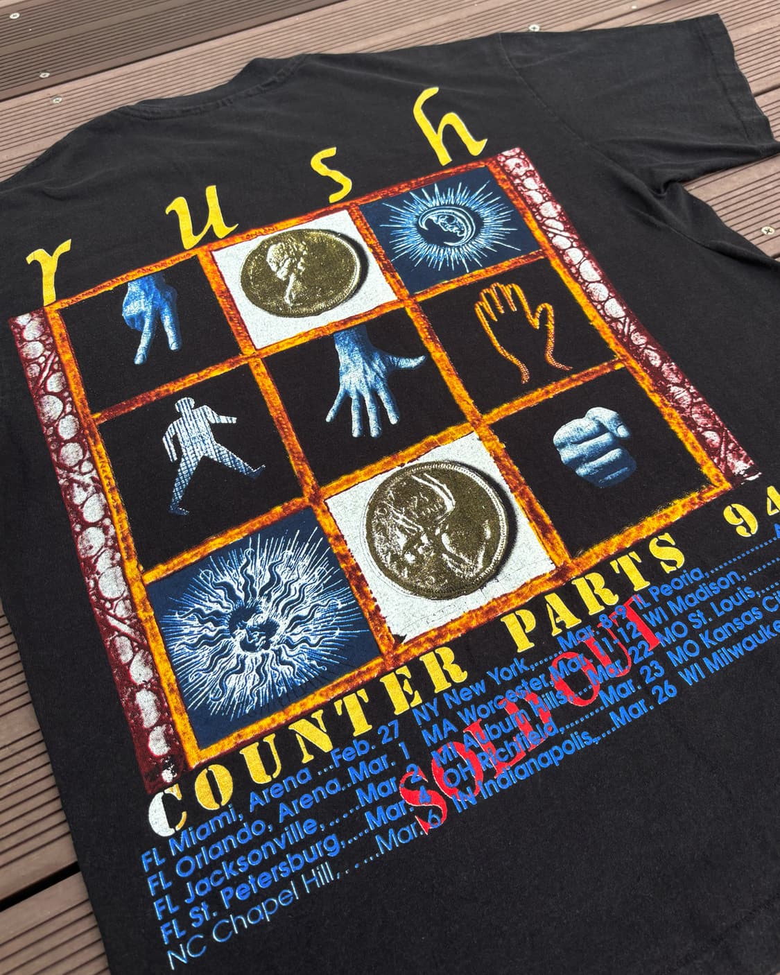90s rush 러쉬 Counter Parts tour 반팔 티셔츠 상품이미지1