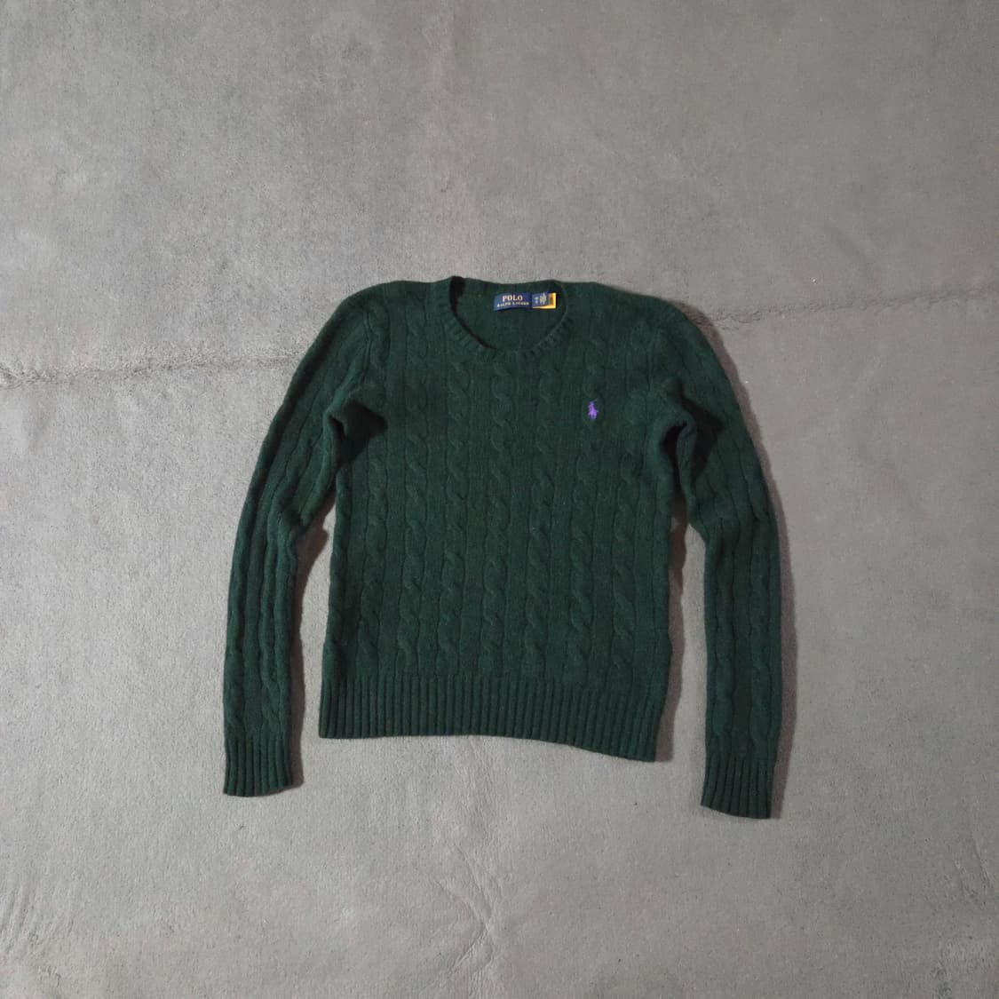 폴로 여성 울 캐시미어 케이블 니트 스웨터 xs 딥그린 상품이미지2
