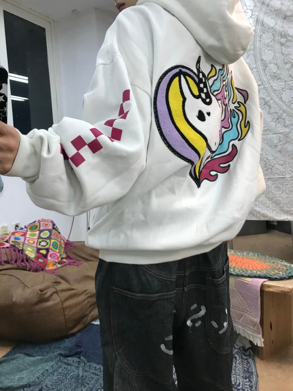 반스 x 아이린이즈굿 체커보드 후드티  상품이미지3