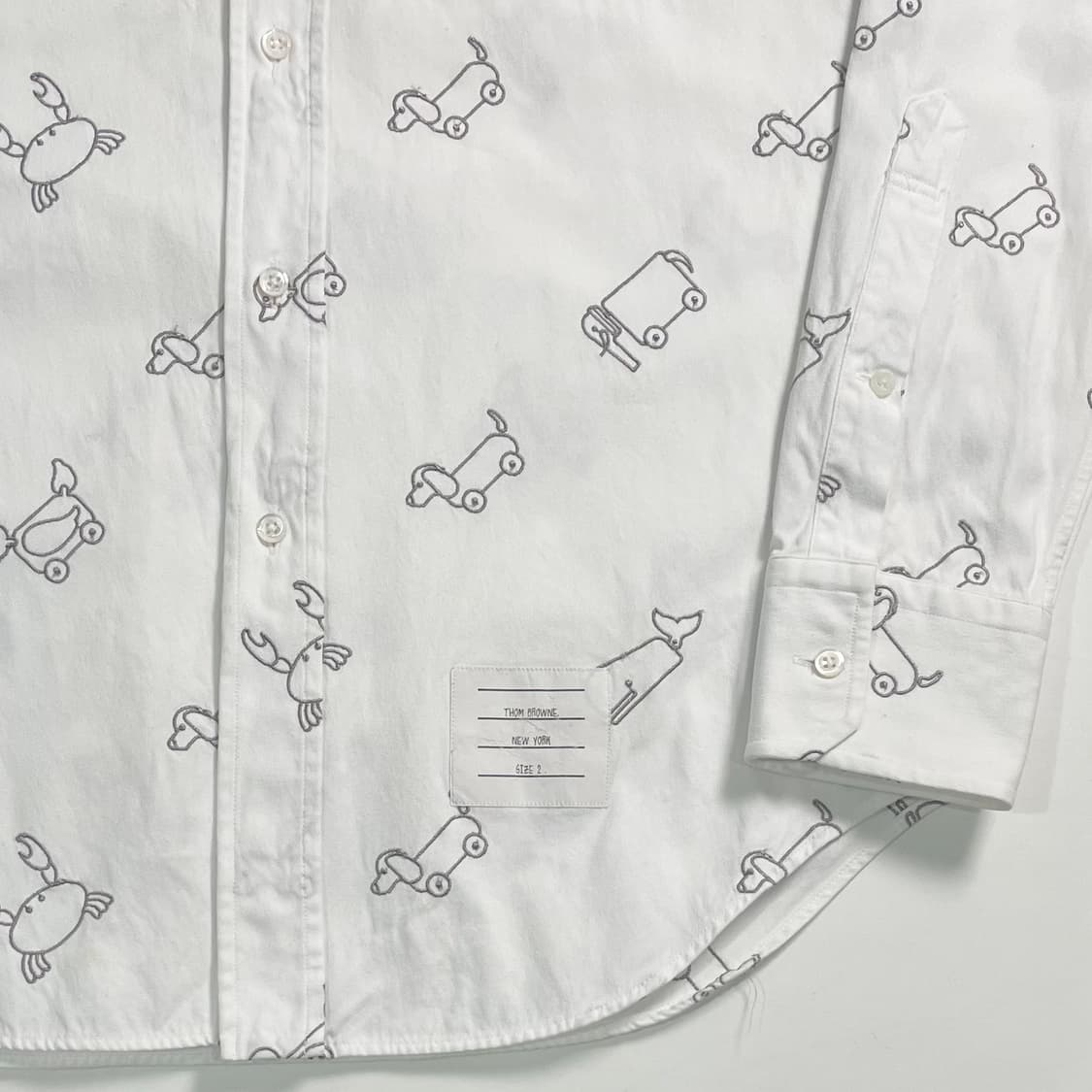 톰브라운 자수 옥스포드 화이트 셔츠 상품이미지4