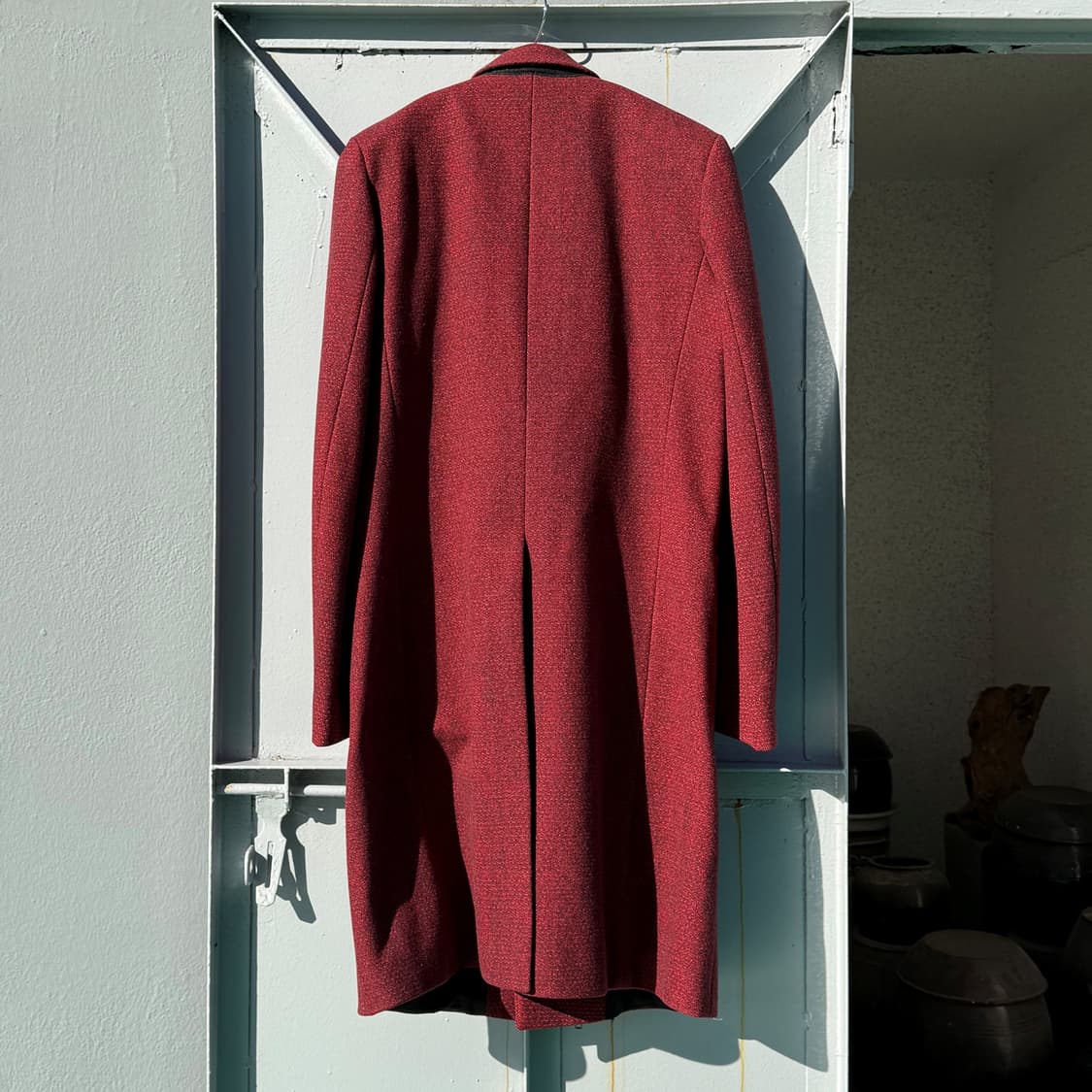 Raf Simons AW99 Burgundy Wool Zip Coat 상품이미지8
