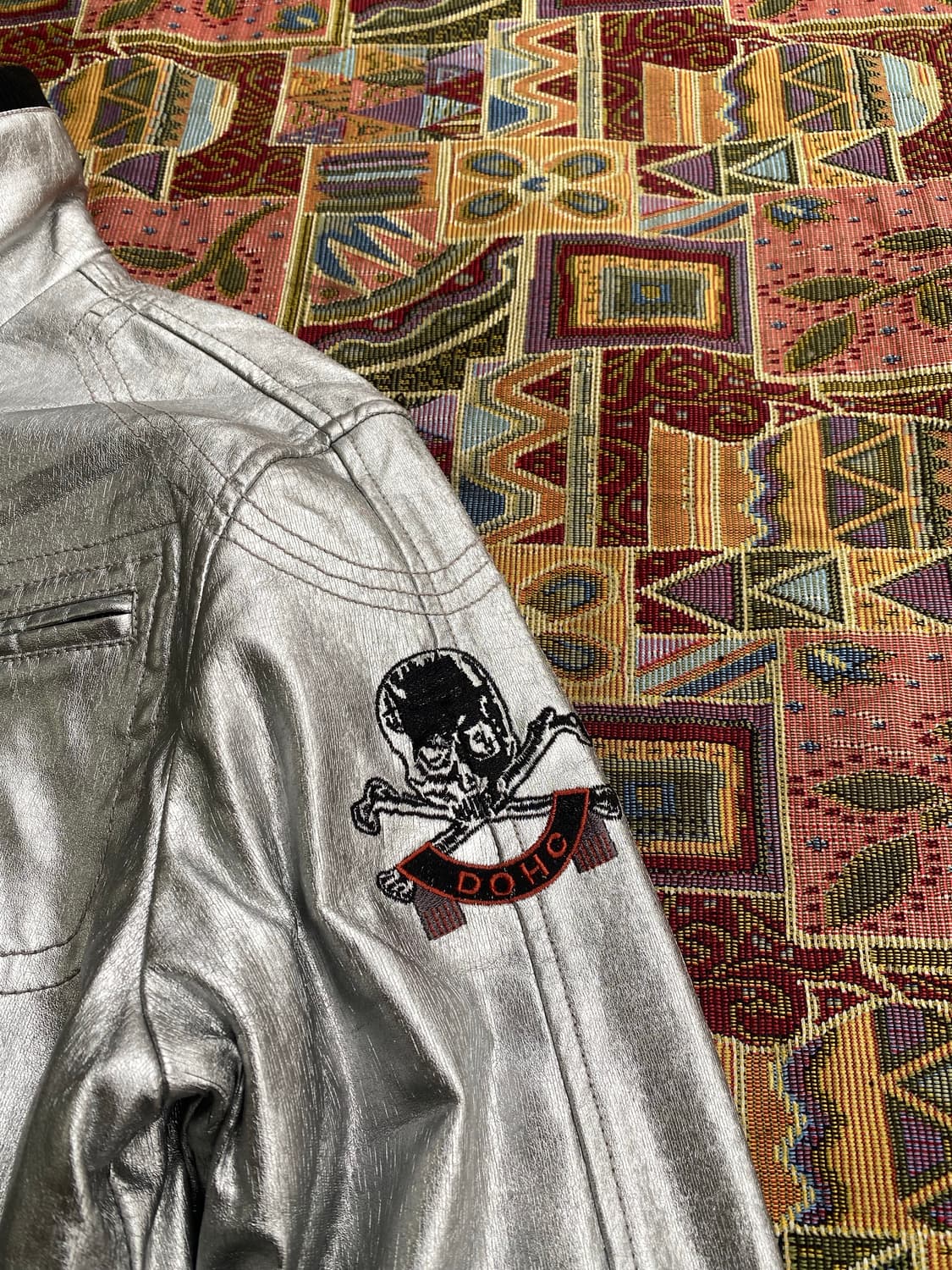 [M] DOHC Revolution 실버 바이커 자켓 상품이미지3