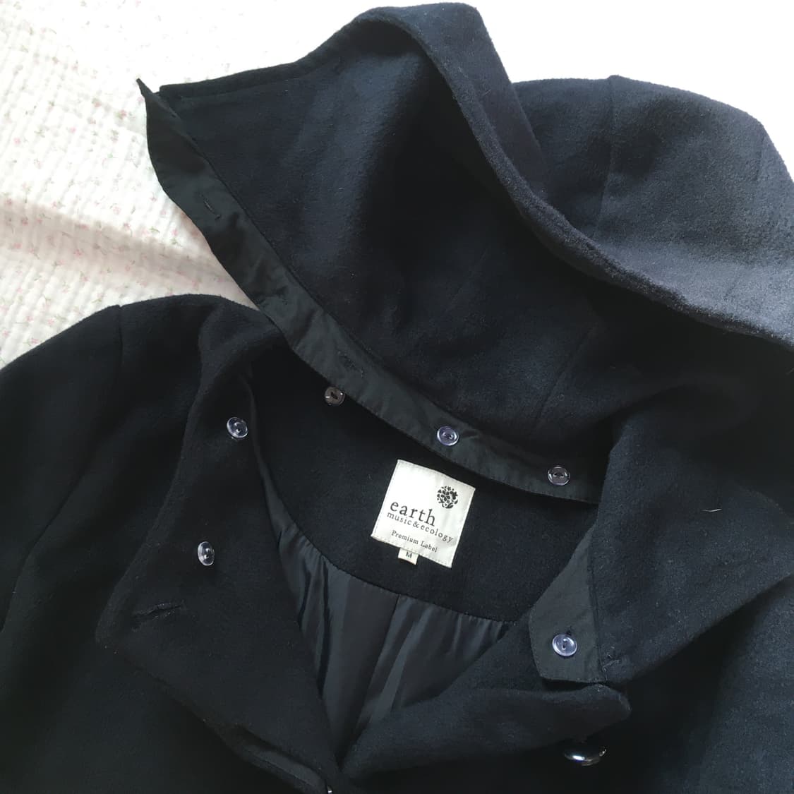 earth music 얼스뮤직/ 후드숏코트 반코트 해린코트 모리걸숏코트 상품이미지7