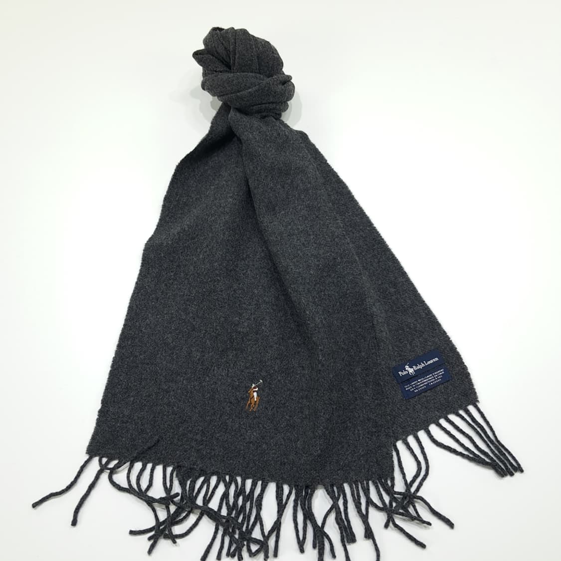 MX355 폴로 랄프로렌 그레이 램스울 목도리 머플러 상품이미지2