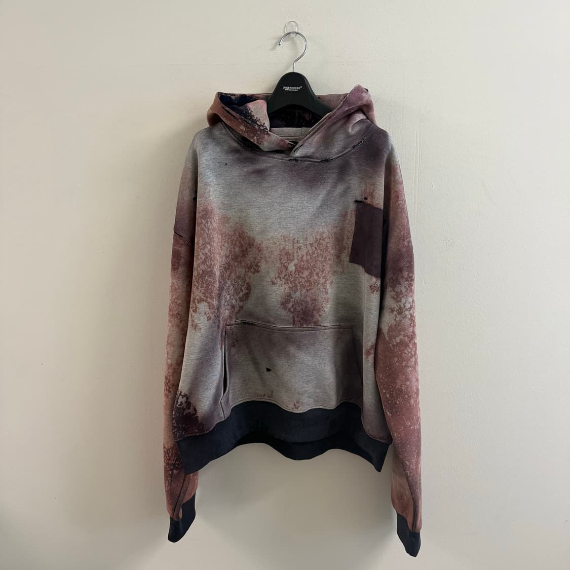 Bleached fade ghost pocket hoodie 상품이미지1
