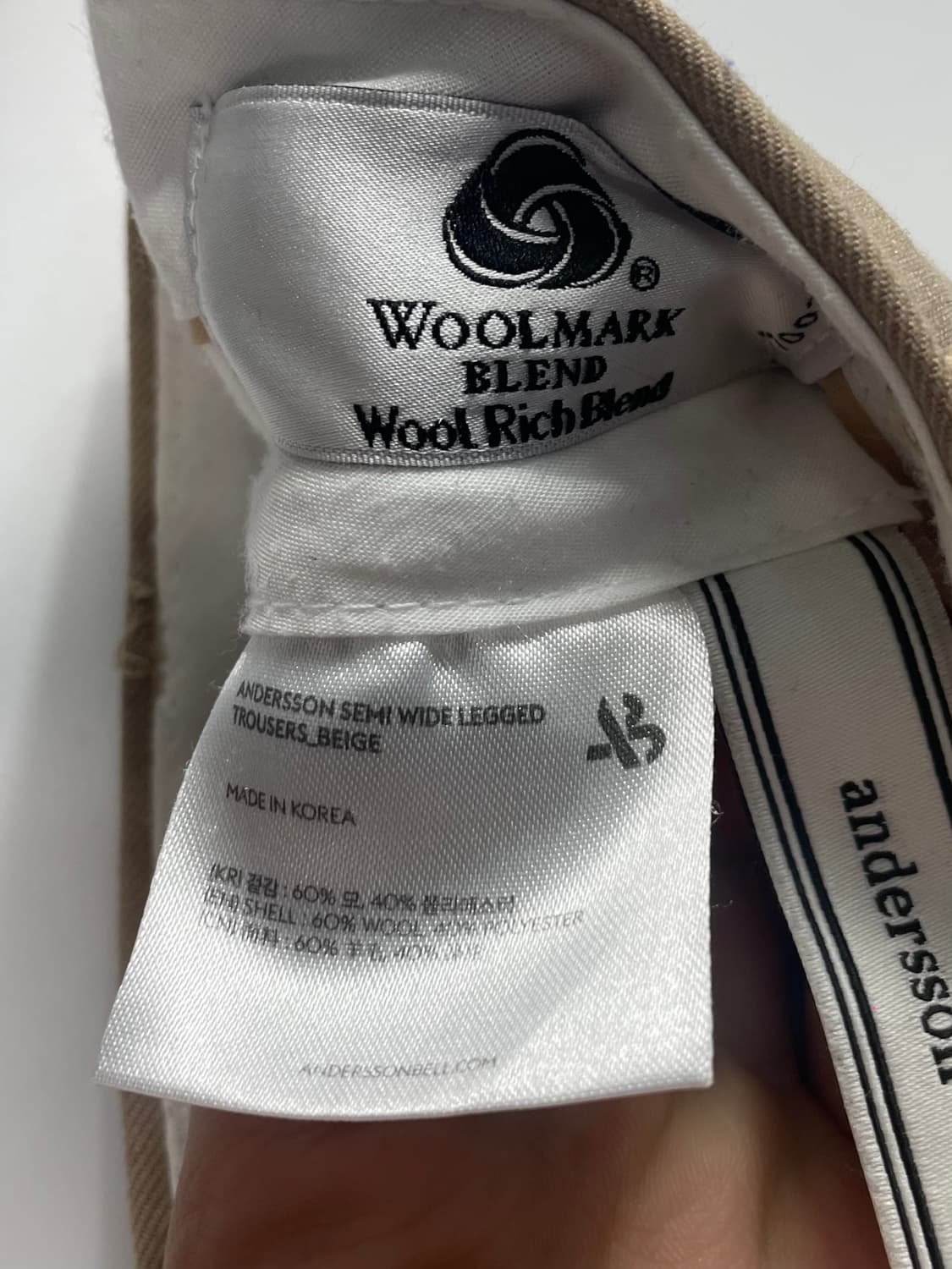 앤더슨벨 베이지 트임 슬랙스 팬츠 (onp.52)   상품이미지5