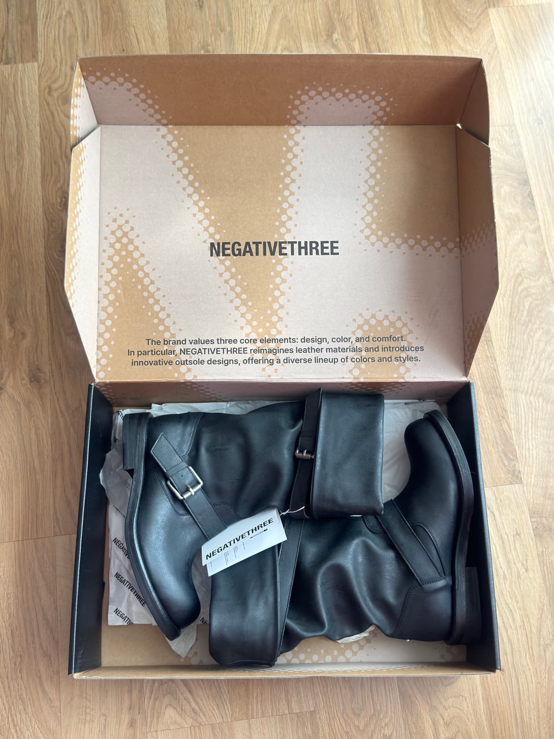 네거티브쓰리 슬라우치 롱 부츠 블랙 230 상품이미지1