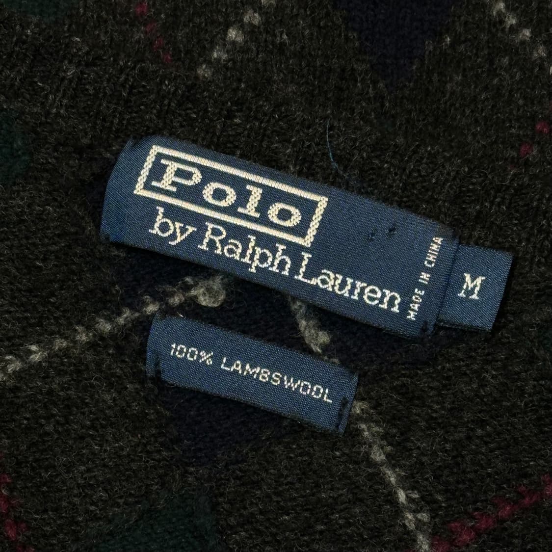 M 폴로랄프로렌 100% 램스울 아가일 브이넥 니트 상품이미지4