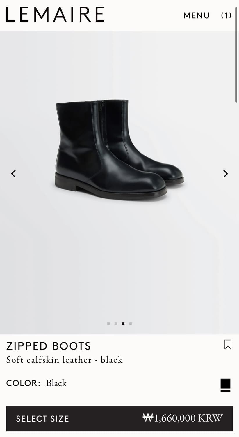 [43,44]르메르 25fw 지퍼 부츠/블랙 상품이미지5