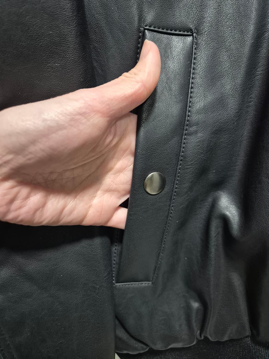 제너럴아이디어 레더 누빔 블루종 블랙.새상품 상품이미지7