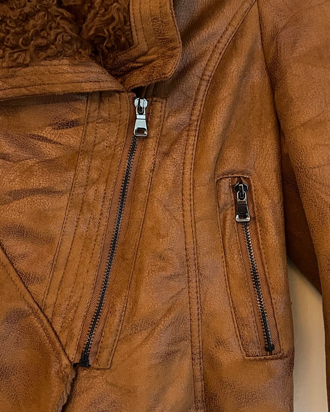 페이크 레더 무스탕 상품이미지5