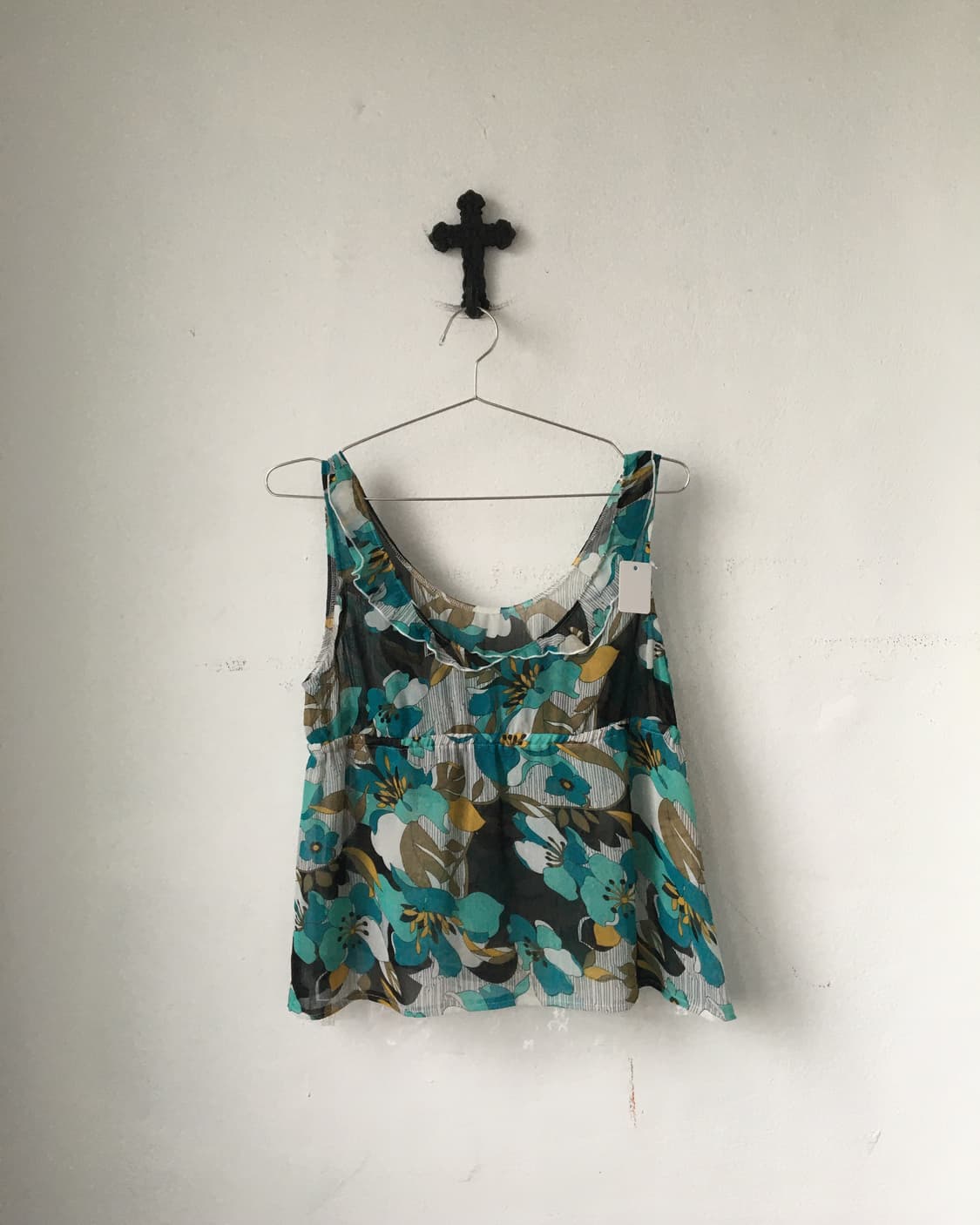 Pattern frill sleeveeless 상품이미지2