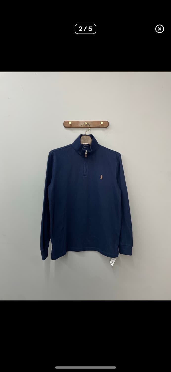 폴로랄프로렌 포니로고 네이비 반집업 니트 A3389 상품이미지2