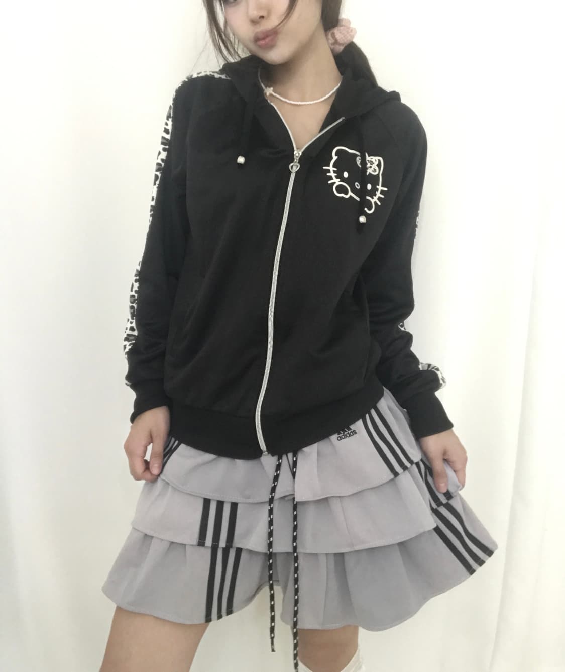 헬로키티 데일리 펑크 레오파드 후드집업 상품이미지1