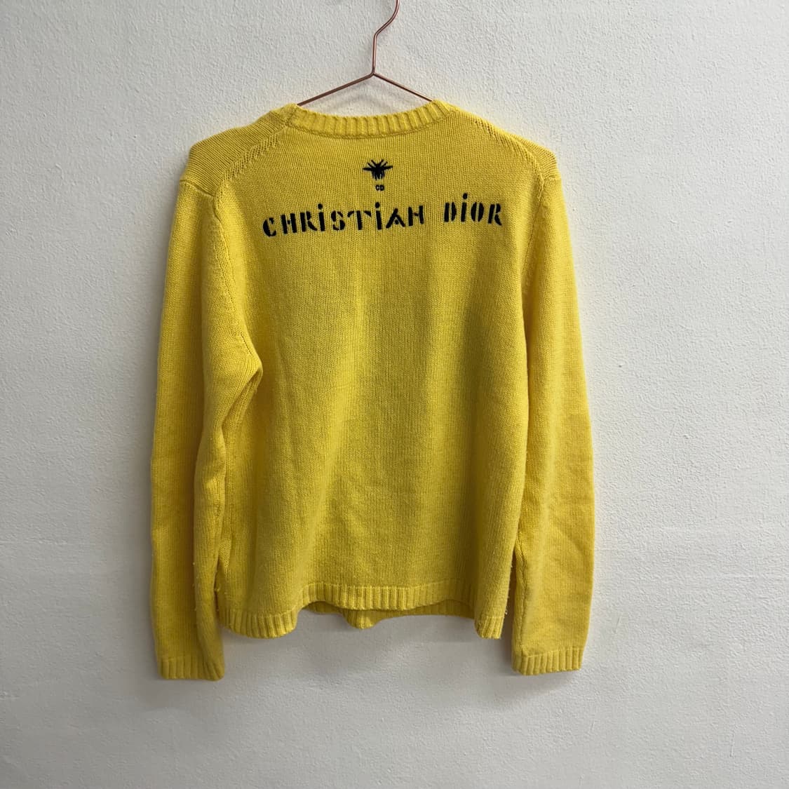 빈티지 캐시미어100% 옐로우 포인트 니트 (M) 상품이미지4