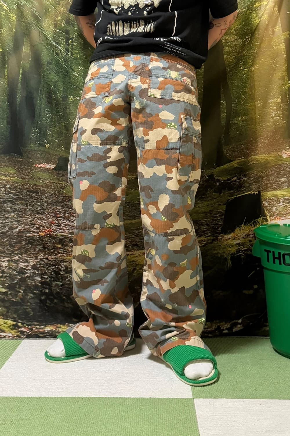 츠모리치사토 카모 카툰 카고 팬츠 상품이미지1