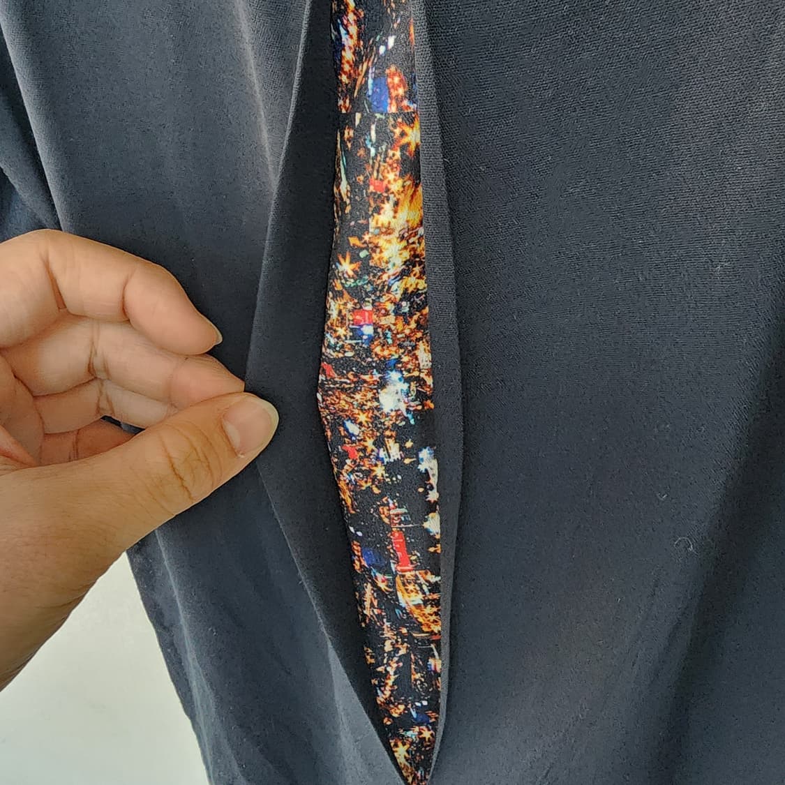 SJSJ 블랙 반팔 프린팅 원피스 상품이미지4