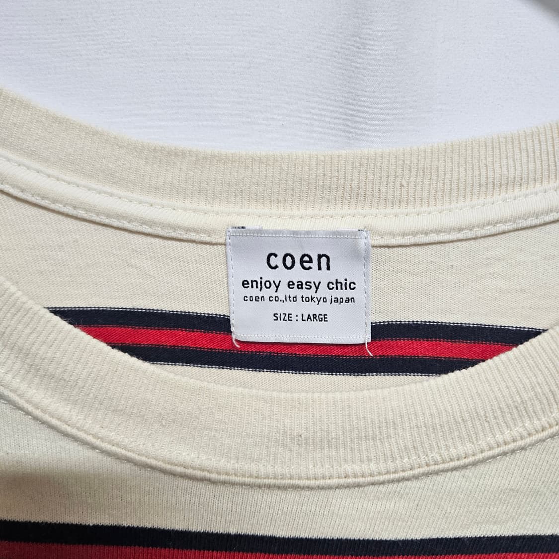 Japan Vintage coen 코엔 스트라이프 롱슬리브 긴팔티 L 상품이미지3