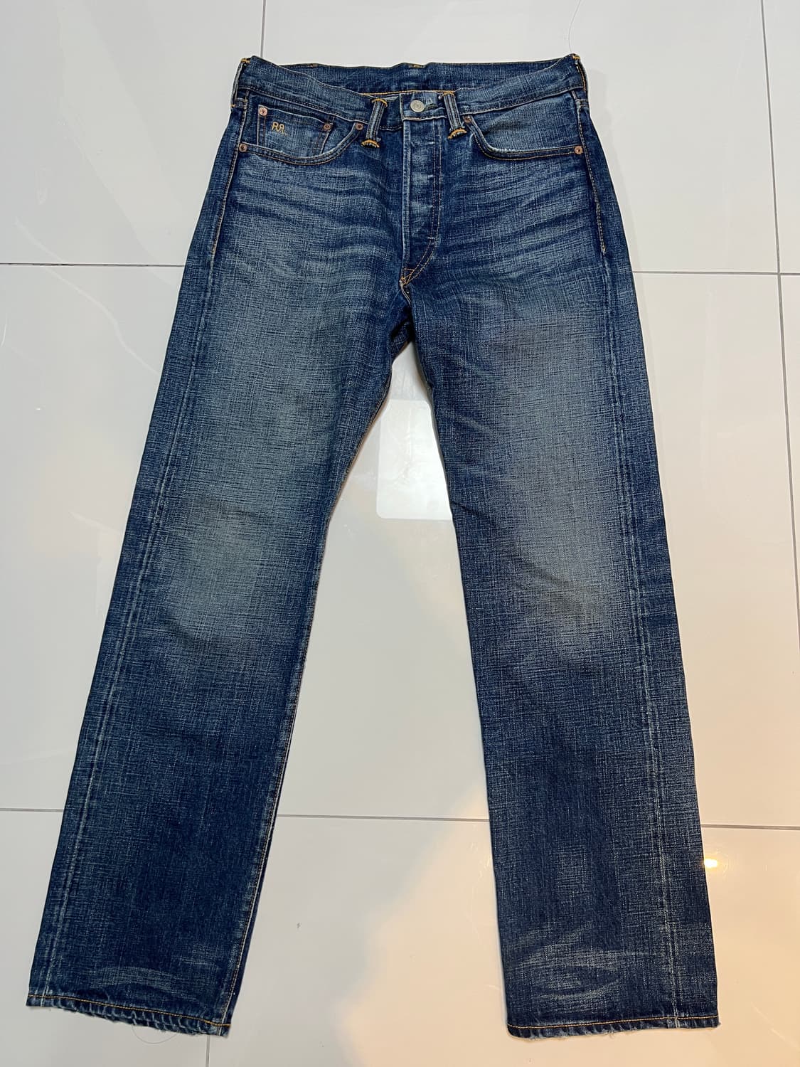 택포30)RRL 더블알엘 스트레이트 핏 힐스뷰 셀비지 데님팬츠 31x30 상품이미지1