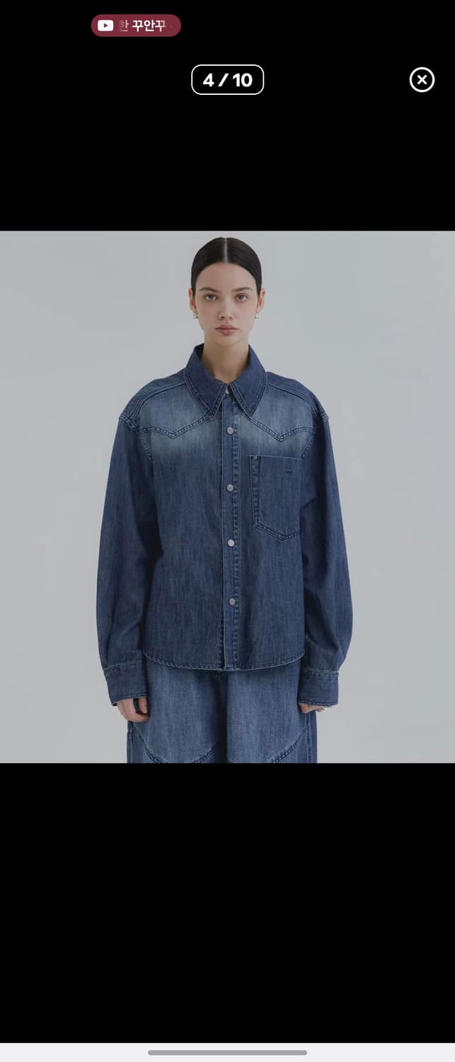 트리밍버드 데님 자켓 윤비누 착용 상품이미지2