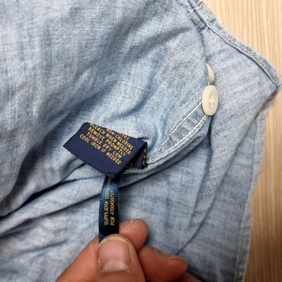 빈티지 폴로 샴브레이 셔츠 남방 긴팔(95) 상품이미지5