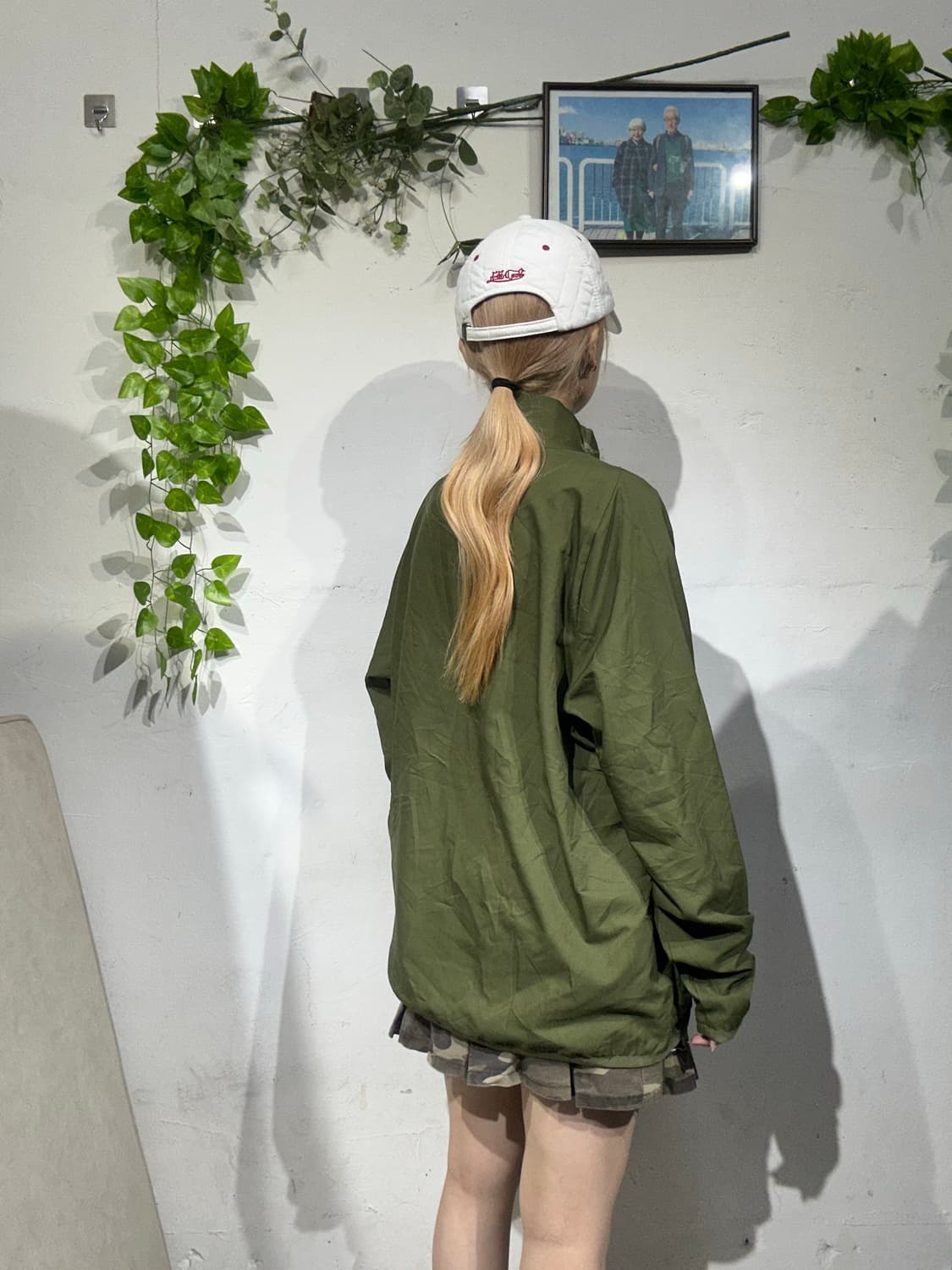 나이키 카키 그린 오버핏 바람막이 자켓 XL 상품이미지3