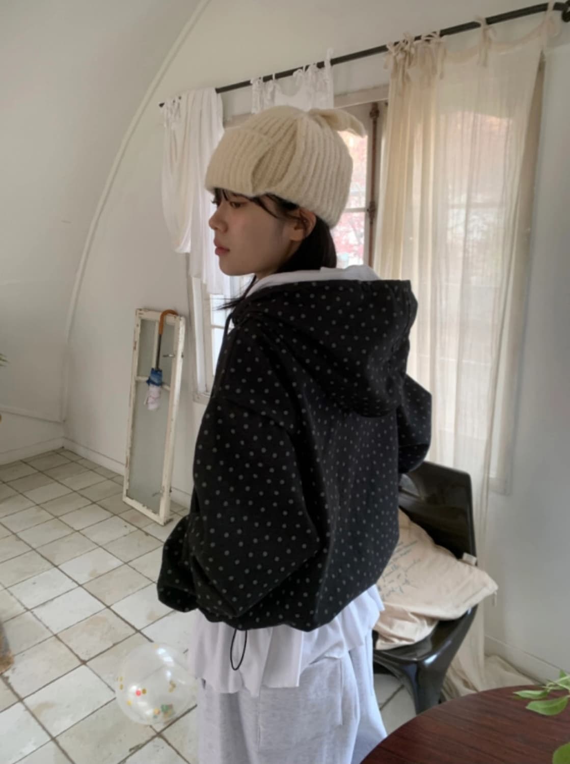 서울베이스드 도트 후드집업 상품이미지3