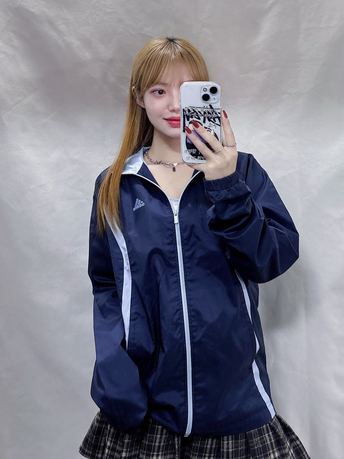 아디다스 JAPAN 베이비블루 스몰로고 바람막이  상품이미지1