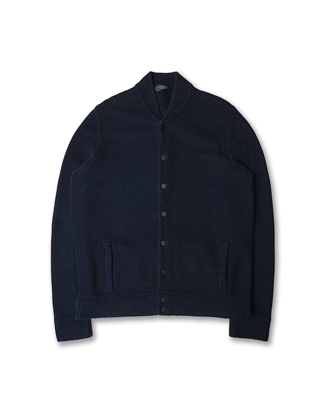 자노네 [Zanone] 네이비 코튼 와플 니트 A1 자켓 상품이미지1