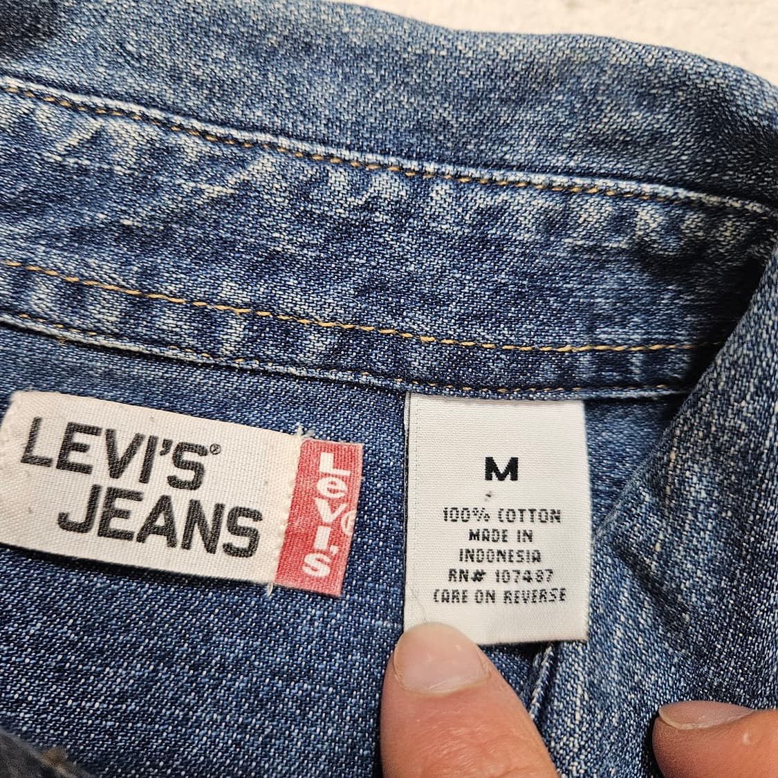 00s 리바이스 데님 셔츠 M 상품이미지5