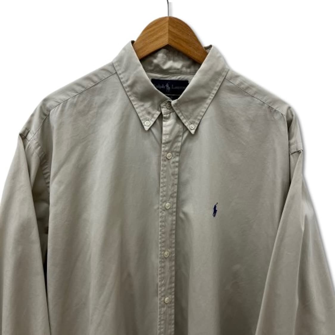 폴로 랄프로렌 로고 자수 버튼다운 베이지 셔츠 상품이미지3