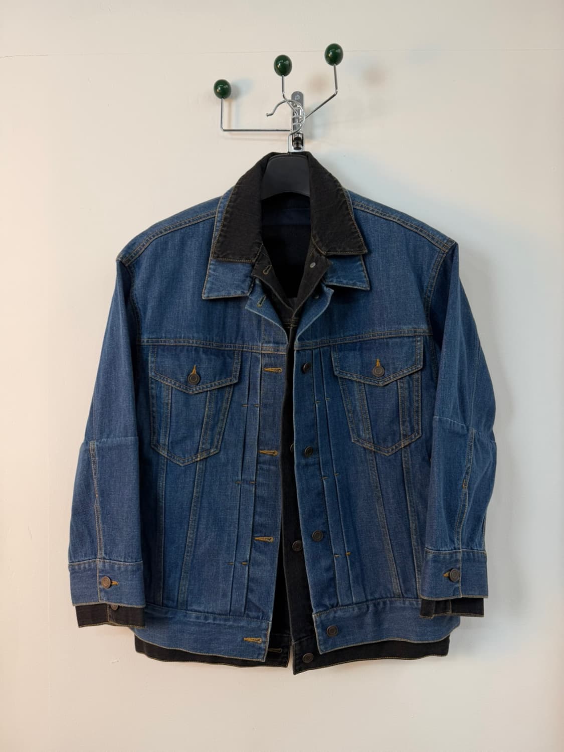 준지 더블 레이어드 데님 트러커 자켓  상품이미지1